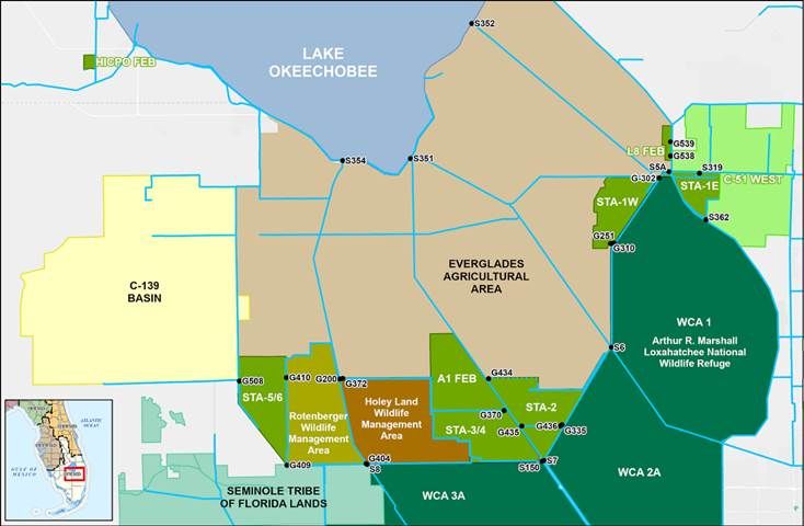 Everglades water quality study area and Stormwater Treatment Areas