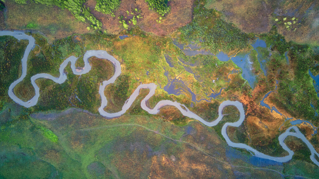 Colorado River winding through the Grand Canyon landscape