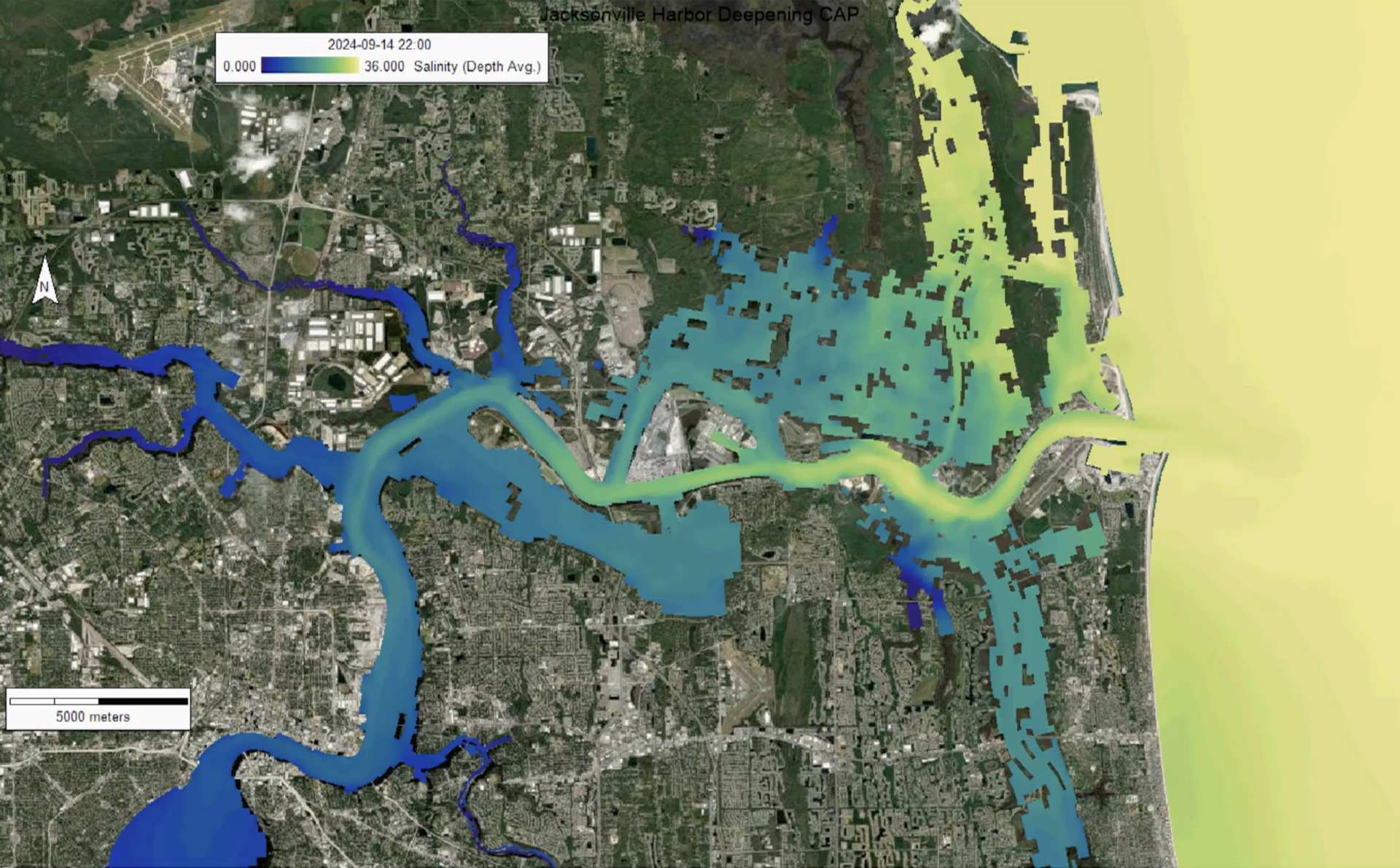 Jacksonville Harbor salinity modeling using EFDC+
